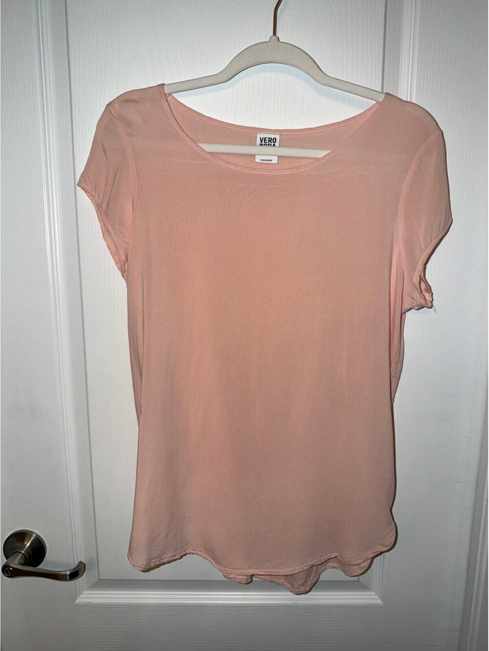Vero Moda Women's Light Pink Short Sleeve Blouse, Size S
